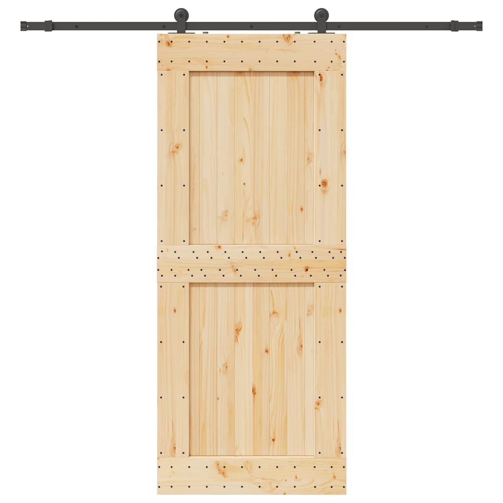 foto del prodotto porta scorrevole con set hardware 95x210 cm legno massello pino