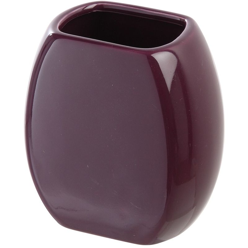 foto del prodotto porta spazzolini bagno viola d appoggio in ceramica