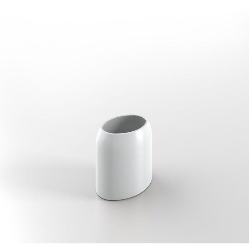 foto del prodotto porta spazzolini da appoggio bianco bicchiere mod. bird