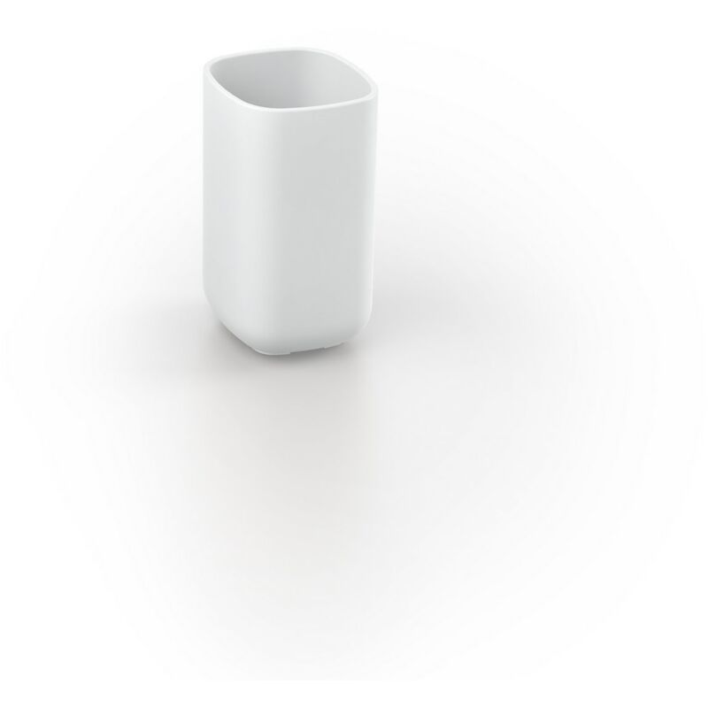 foto del prodotto porta spazzolini da appoggio bianco bicchiere mod. pod