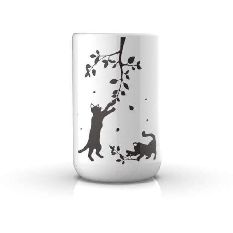 foto del prodotto porta spazzolini da appoggio bianco in ceramica mod. cats metaform