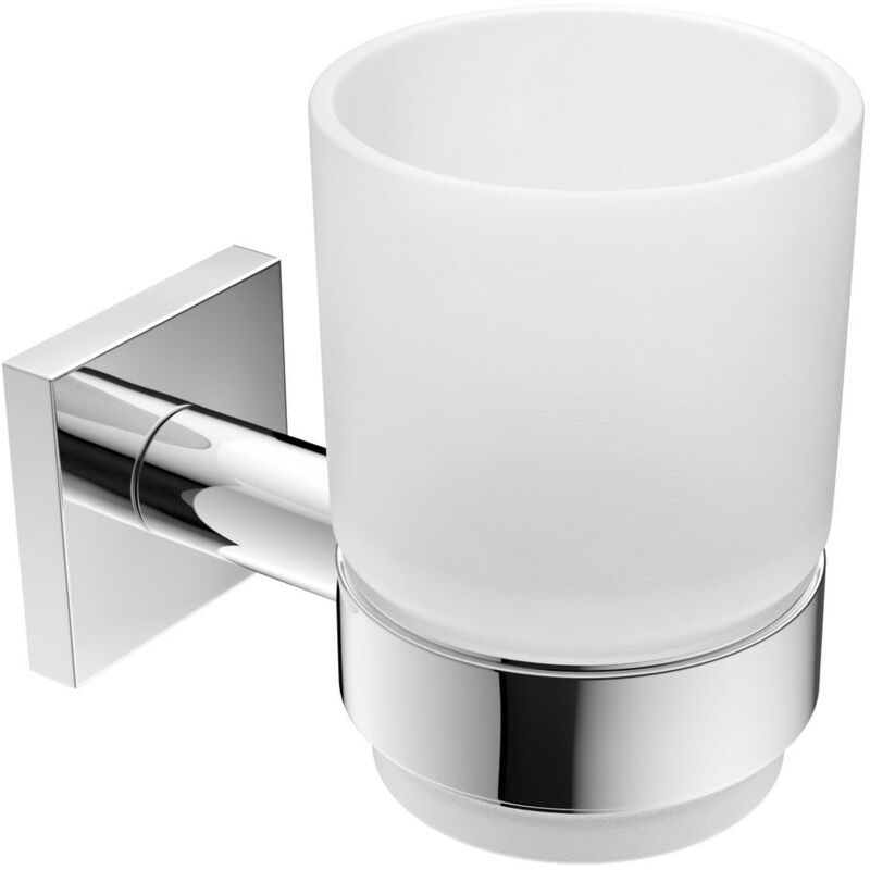 foto del prodotto porta spazzolini da parete cromo in ottone cromato e vetro mod. suite metaform