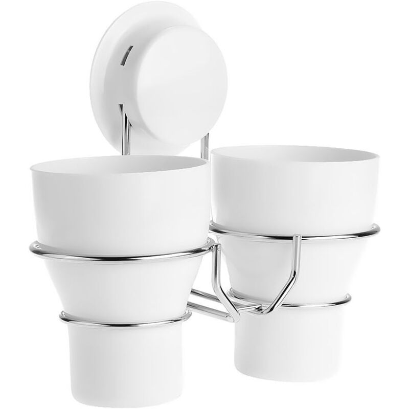 foto del prodotto porta spazzolino da denti a parete in pp abs acciaio inossidabile 200cu3 con ventosa, per bagno e wc, fdc