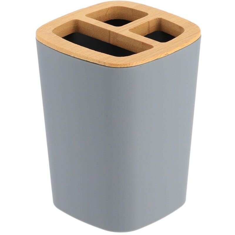 foto del prodotto porta spazzolino da denti in gomma abs e bamb grigio tendance