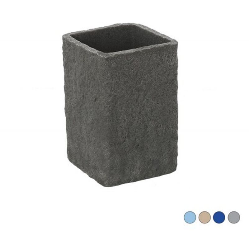 foto del prodotto porta spazzolino sabbia grigio 7x7xh.10,8 cm