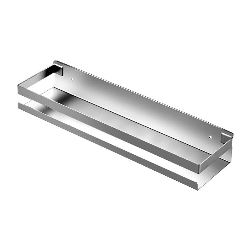 foto del prodotto porta spezie a parete, portaoggetti da cucina in acciaio inox, portaoggetti sospeso, porta spezie in acciaio spazzolato bianco 50 cm sollbry