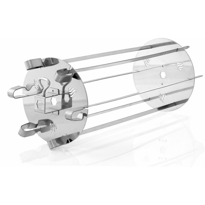 foto del prodotto porta spiedini in acciaio inox per spiedini rotanti 6 spiedini bbq toro
