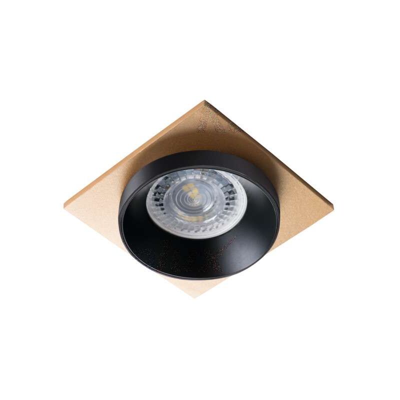 foto del prodotto porta spot incorporato 68mm quadrato trapano nero nero oro