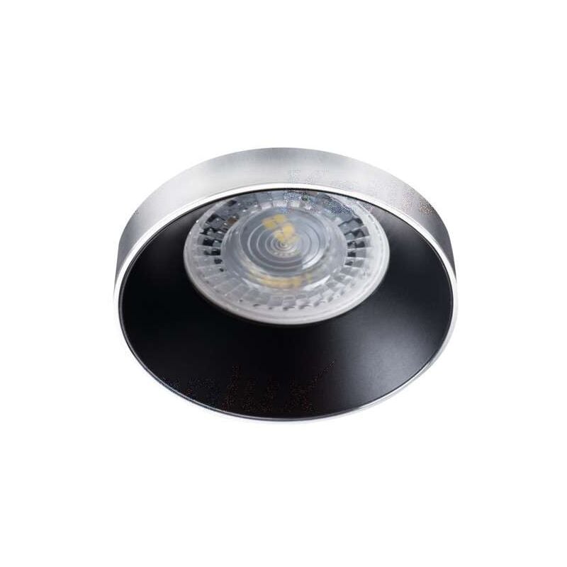 foto del prodotto porta spot integrato 68mm argento rotondo nero