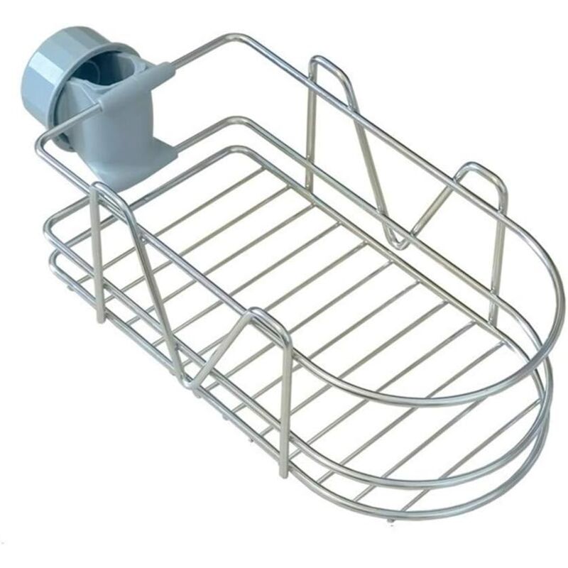 foto del prodotto porta spugna da cucina in acciaio inossidabile, organizer per lavello, spazzola per sapone, scolapiatti liquido