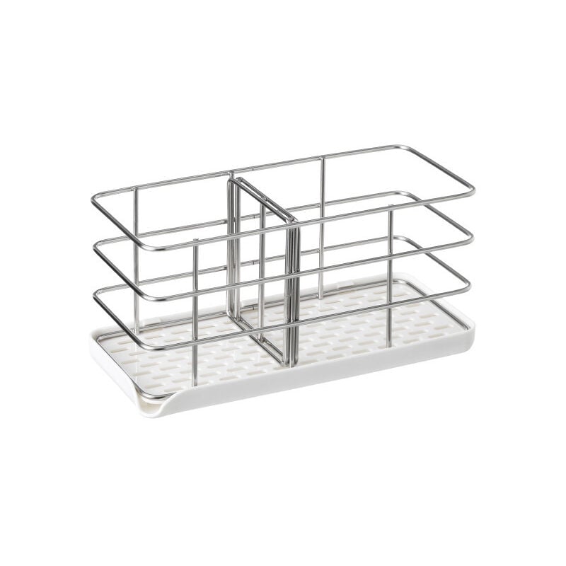 foto del prodotto porta spugna in acciaio inossidabile, organizer multifunzionale per lavello da cucina, vassoio scolapiatti, porta sapone, asse da appendere
