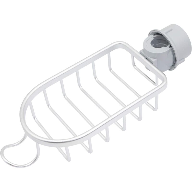 foto del prodotto porta spugna per rubinetto da cucina, organizer per lavello, portasapone in alluminio con spazio per appendere, per accessori da cucina e bagno