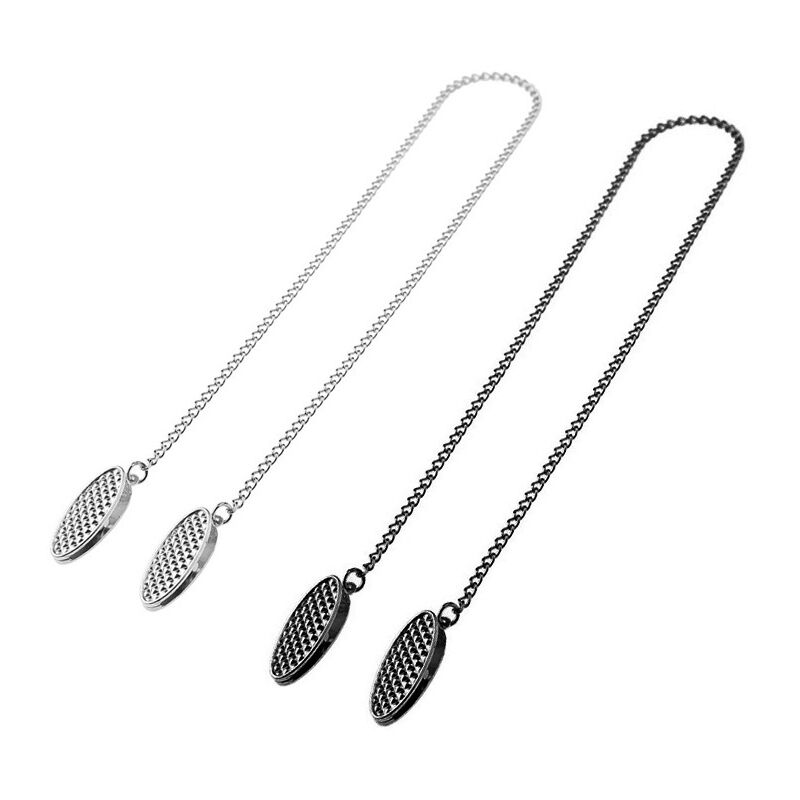 foto del prodotto porta tovaglioli flessibile con clip a catena in metallo per eleganti tovaglioli per anziani, bambini e adulti, 2 pezzi, 50 cm sollbry