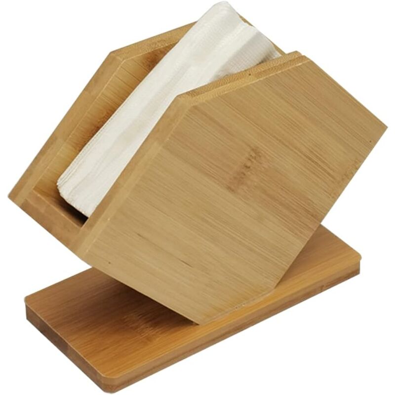 foto del prodotto porta tovaglioli in bamb , 17,5 x 7 x 13 cm, per tavolo da pranzo per feste in casa, naturale