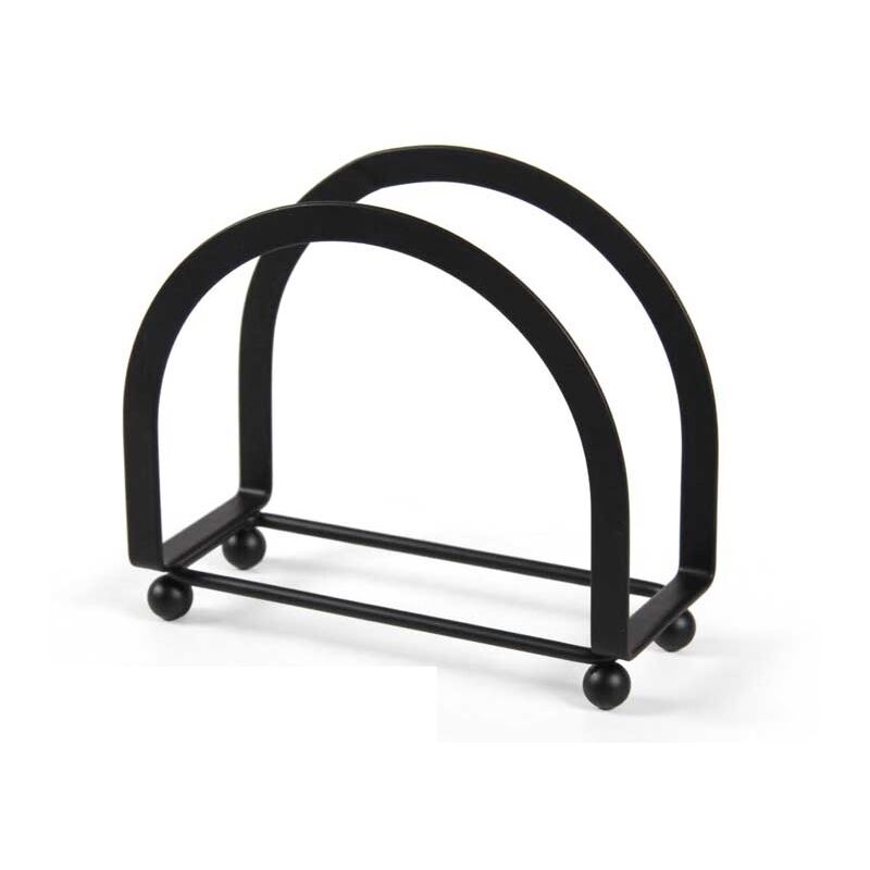 foto del prodotto porta tovaglioli in metallo 14 x 6 x 13 cm in colore nero
