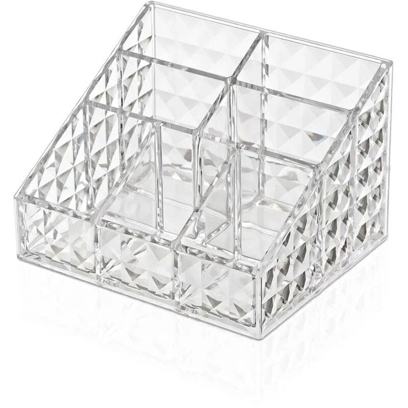 foto del prodotto porta trucchi organizer in plastica trasparente con 7 scomparti