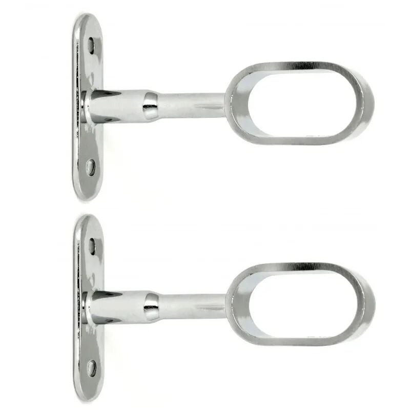 foto del prodotto porta tubo ovale per armadio, 30x15mm, proiezione 55mm, cromo, 2 pezzi
