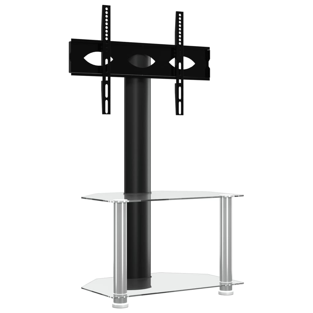 foto del prodotto porta tv multimediale scaffale per televisione televisione buffet sala da pranzo soggiorno angolo camera da letto 2 livelli per 32 70 pollici argento nero 02 0027571