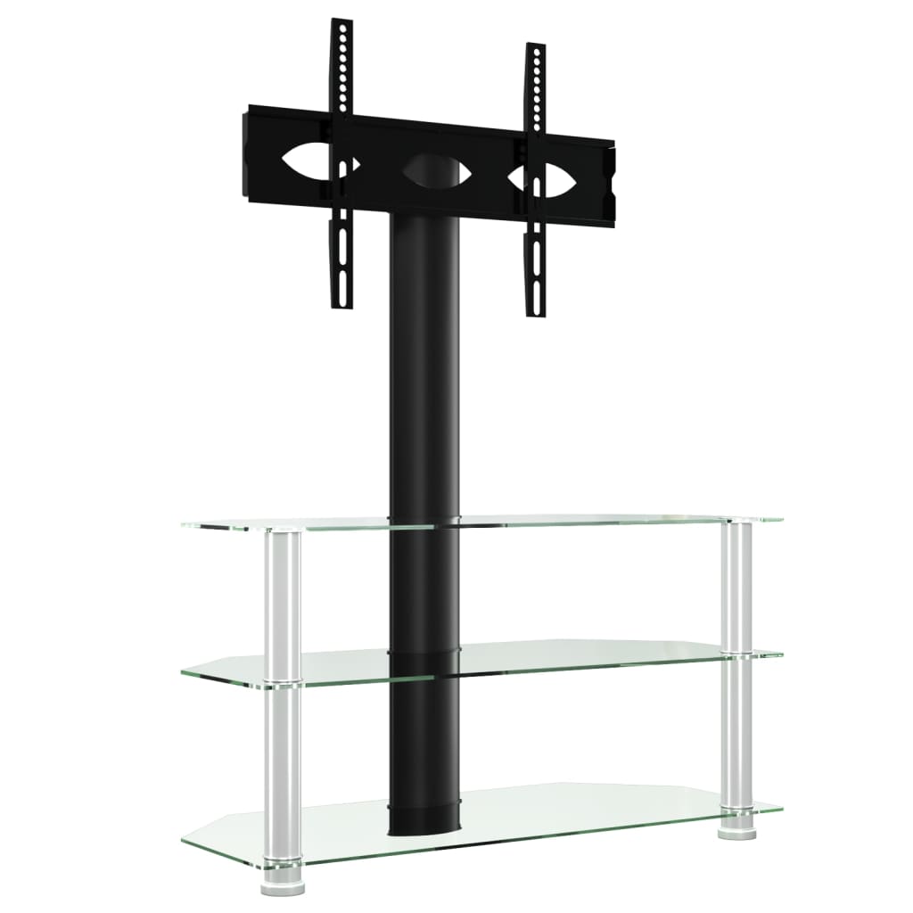 foto del prodotto porta tv multimediale scaffale per televisione televisione buffet sala da pranzo soggiorno angolo camera da letto 3 livelli x per 32 70 pollici e nero argento 02 0027580
