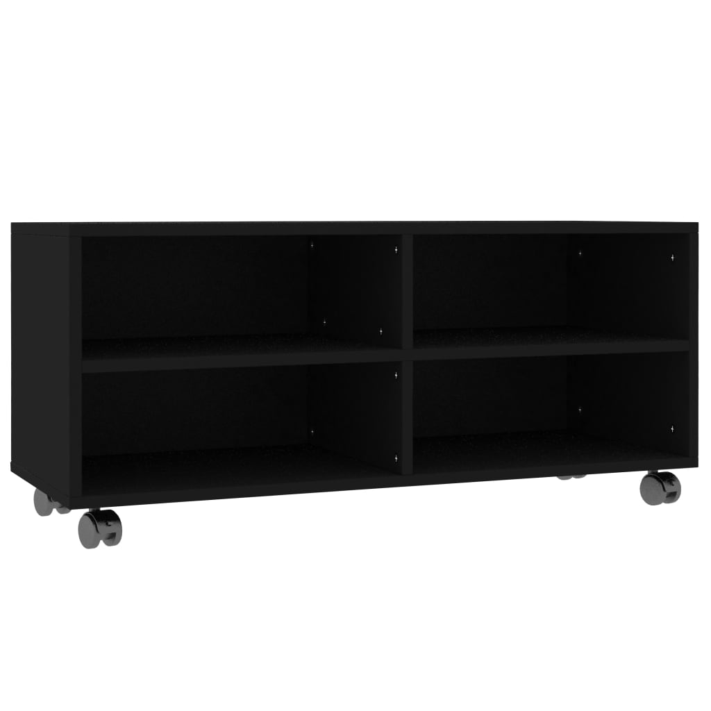 foto del prodotto porta tv multimediale scaffale per televisione televisione buffet sala da pranzo soggiorno camera da letto con rotelle 90 x 35 x 35 cm multistrato nero 02 0026934