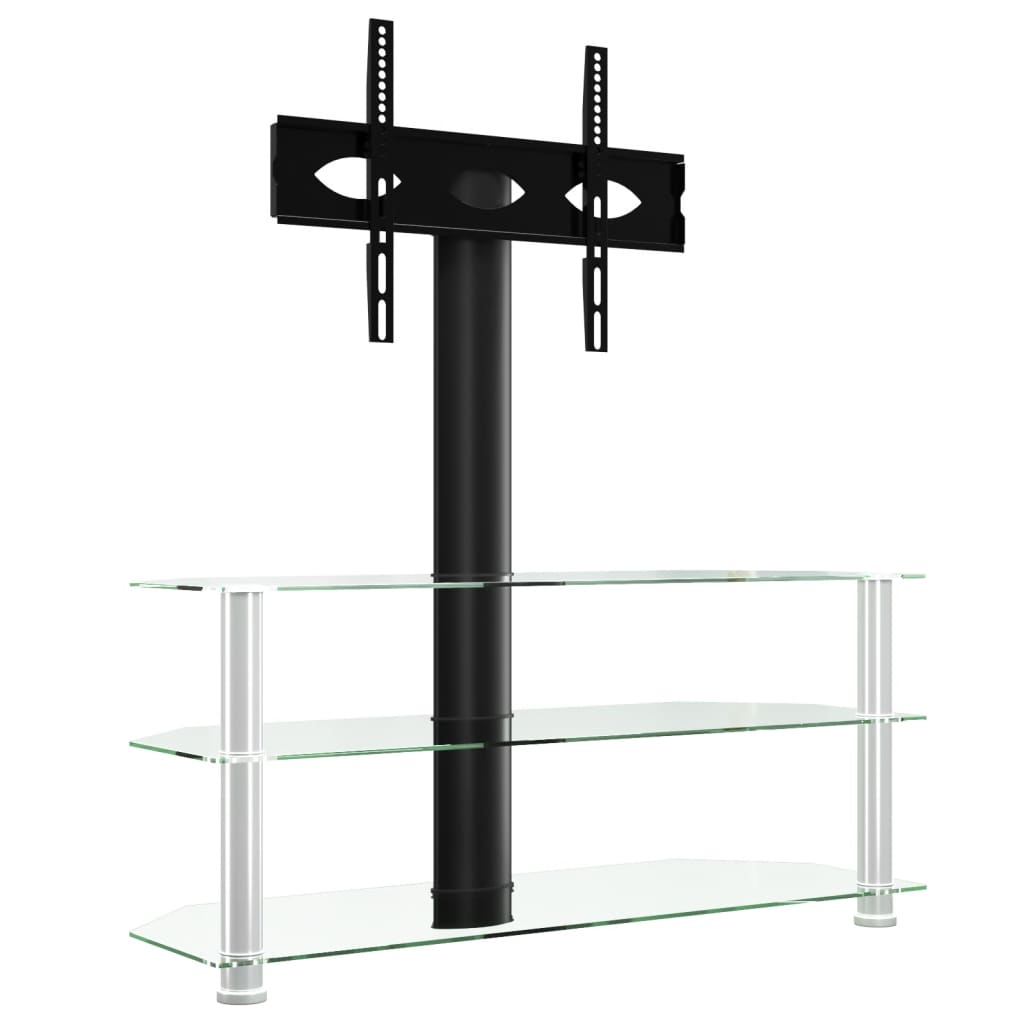 foto del prodotto porta tv multimediale scaffale per televisione televisore buffet sala da pranzo soggiorno angolo camera da letto 3 livelli per 32 70 pollici e nero argento 02 0027581
