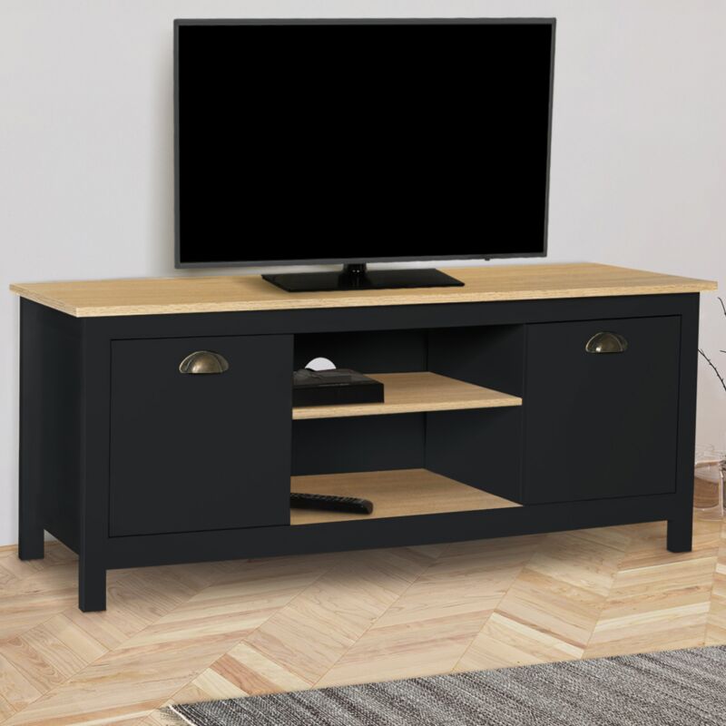 foto del prodotto porta tv vintage isis in legno e nero