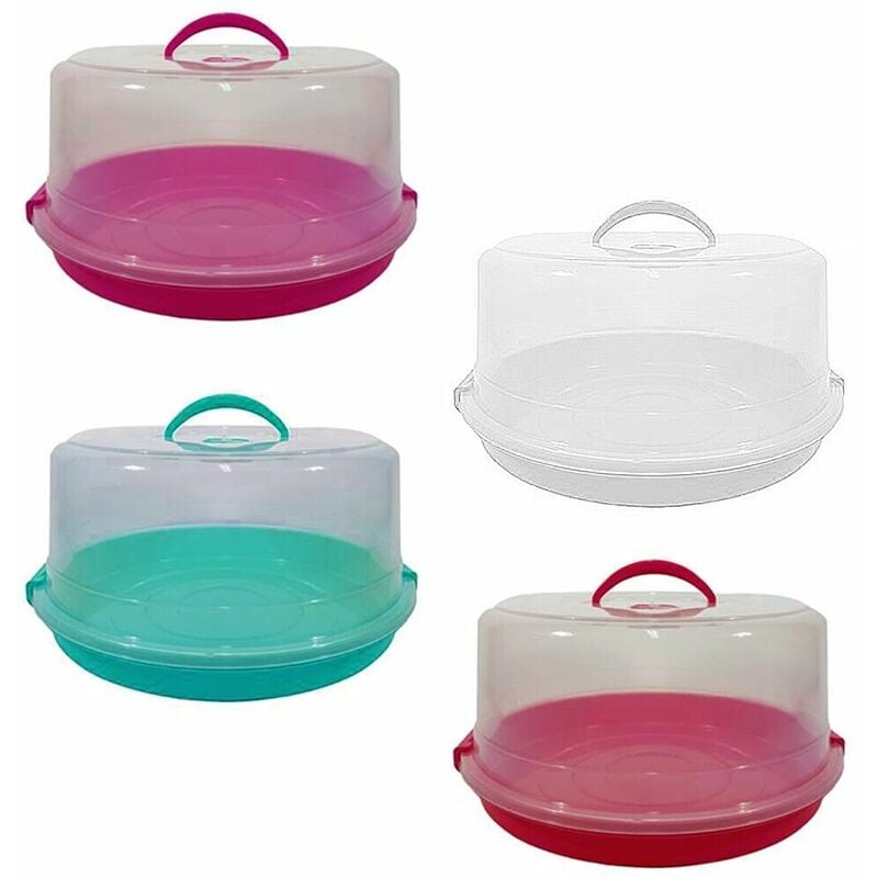 foto del prodotto porta vivande dolci torta vivande con coperchio rotondo da frigo banco porta formaggio casa cucina d 33cm vassoio contenitore colorigenerali fucsia