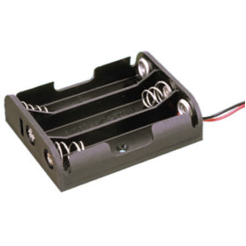 foto del prodotto portabatteria piatto per 3 batterie da 1,5v (4,5v), nero electro dh 33.031 8430552029068
