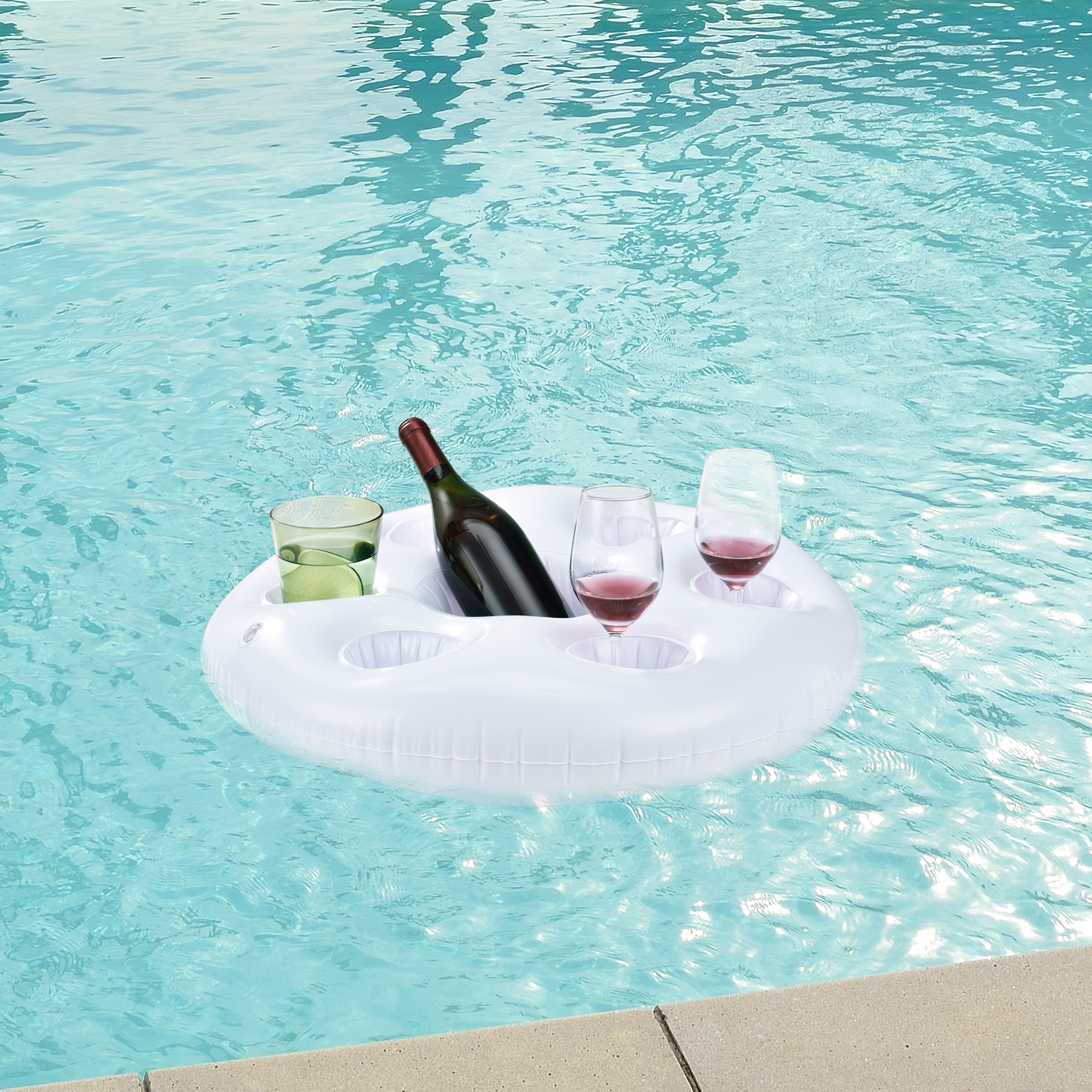 foto del prodotto portabevande galleggiante per piscina supporto gonfiabile per drink 60 cm bianco casa.pro