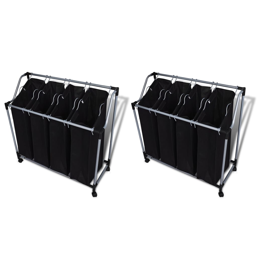 foto del prodotto portabiancheria 2 pz nero e grigio cod mxl 50726