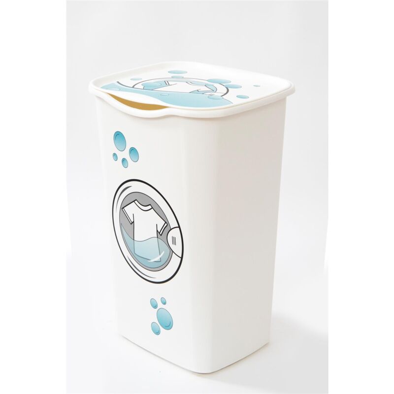 foto del prodotto portabiancheria con coperchio per panni bianchi laundry 50lt
