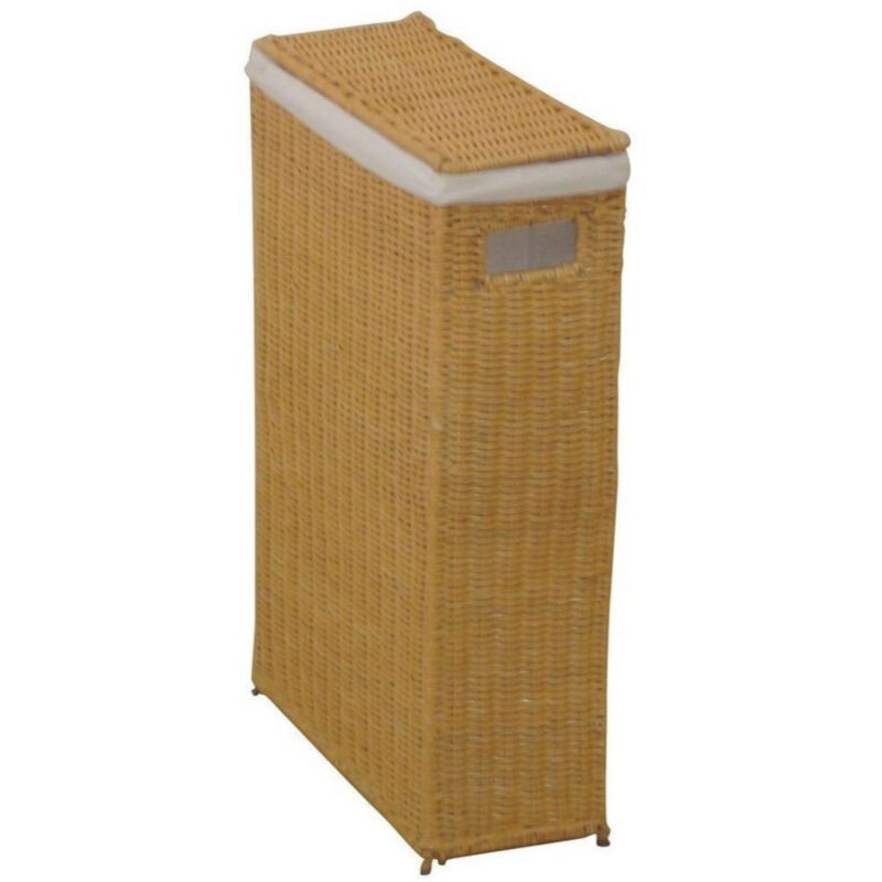 foto del prodotto portabiancheria con coperchio removibile in rattan crema dec05025