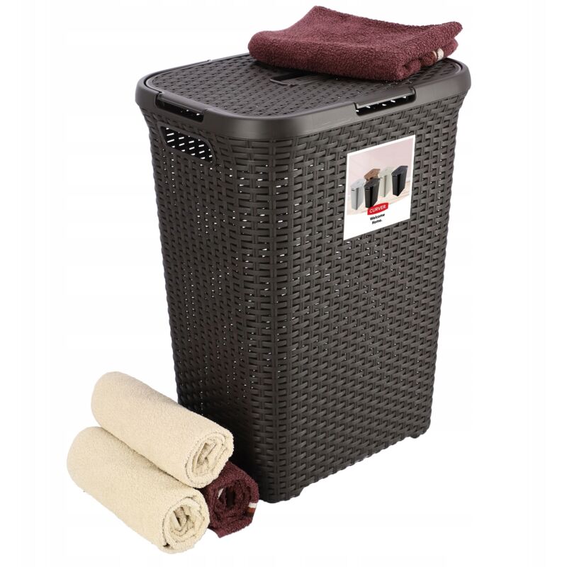 foto del prodotto portabiancheria curver 60 l marrone