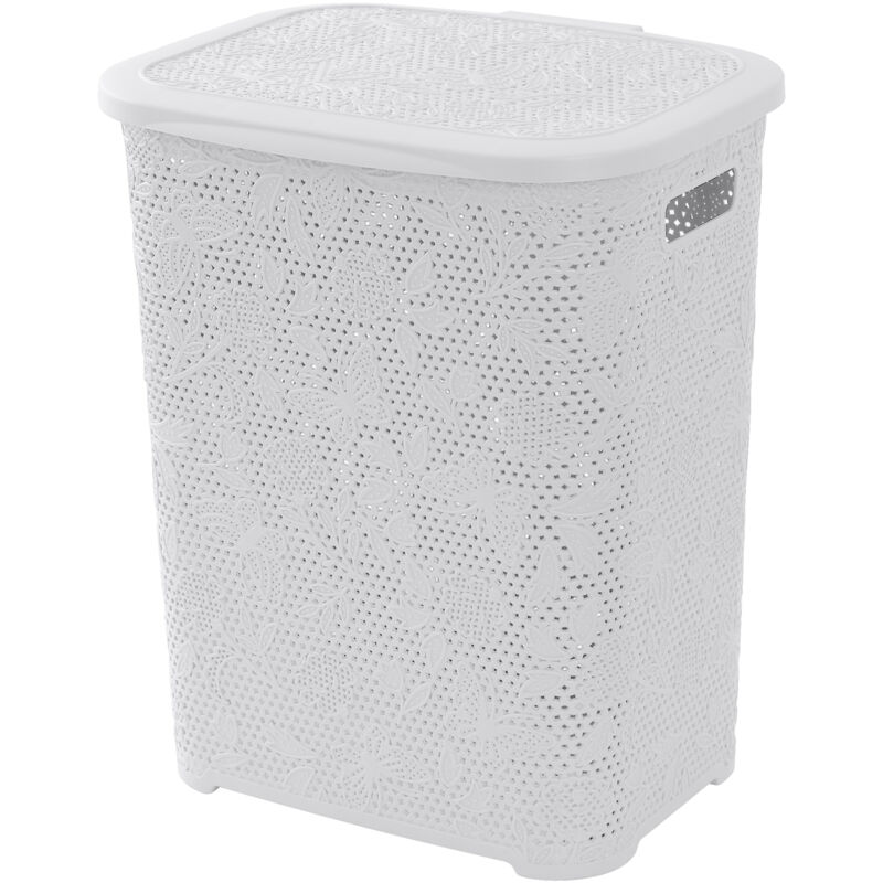 foto del prodotto portabiancheria plastica flower 50l bianco