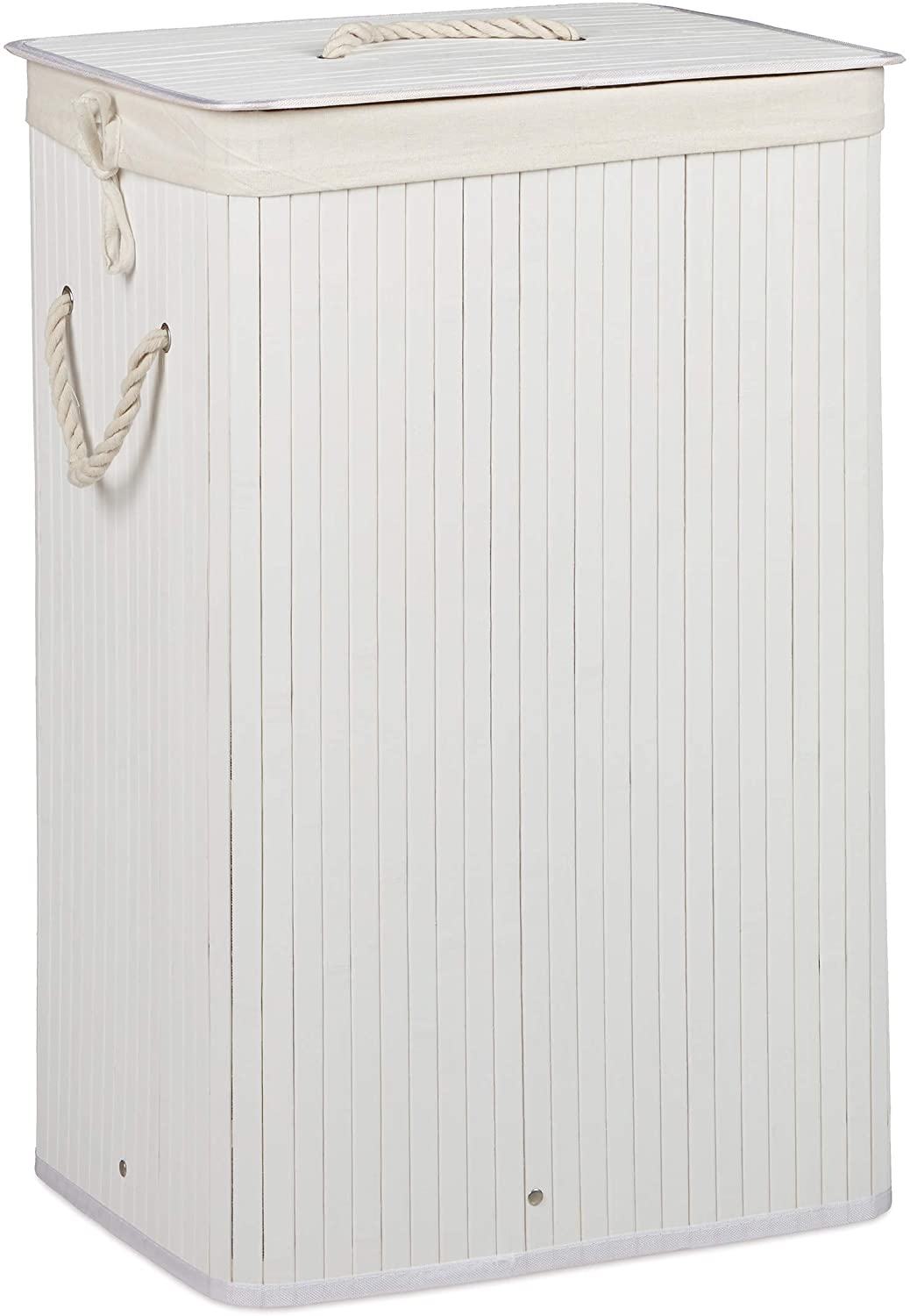 foto del prodotto portabiancheria rettangolare con sacco in cotone 65,5 cm bamb bianco 13 0001905 3