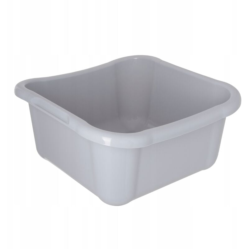 foto del prodotto portabiancheria rettangolare, robusto, con comode maniglie, contenitore portaoggetti, contenitore per pulizia compatto, grigio chiaro, 12 l kadax