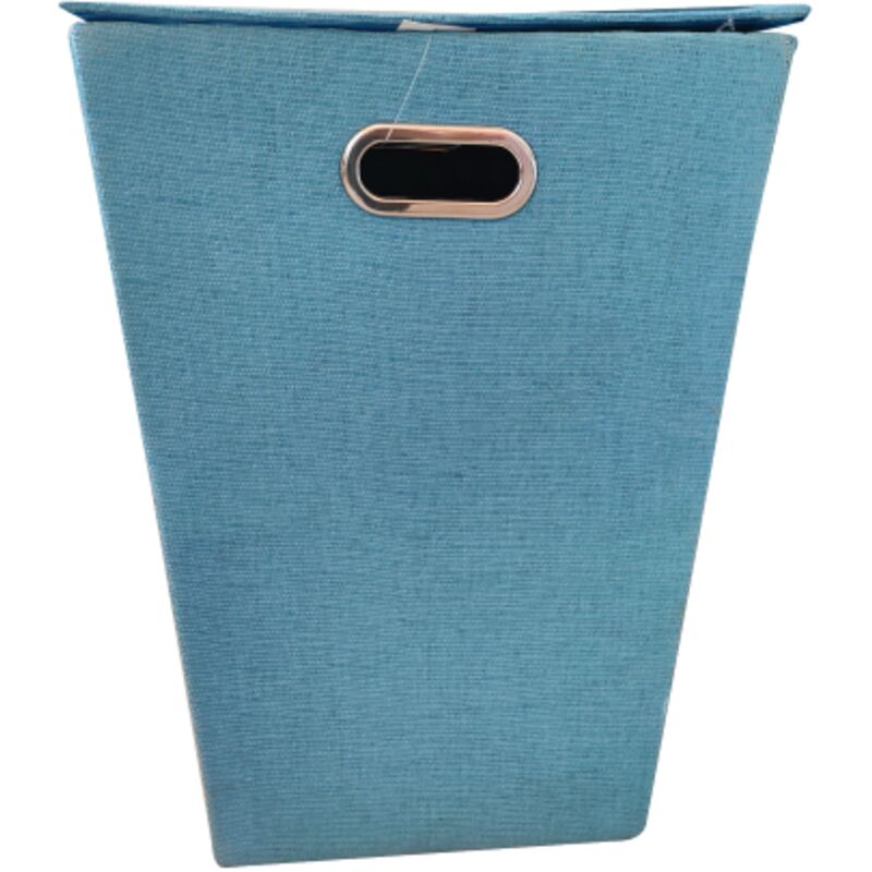 foto del prodotto portabiancheria richiudibile salvaspazio in tessuto cm 38x29x55h colore celeste