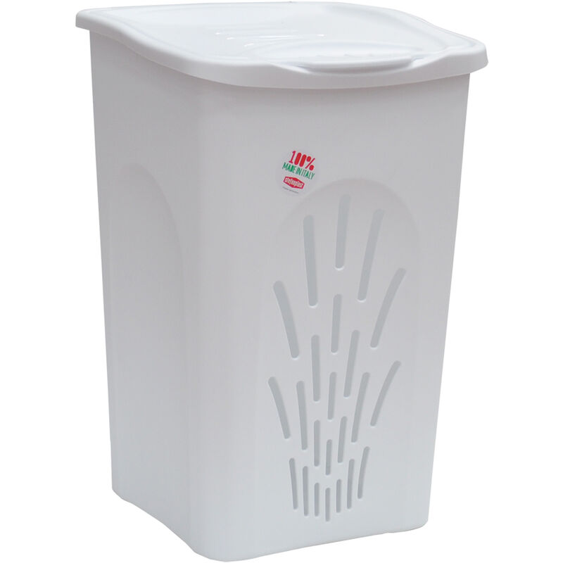 foto del prodotto portabiancheria traforato lt. 50 cm 37 x 37 x h 56 bianco