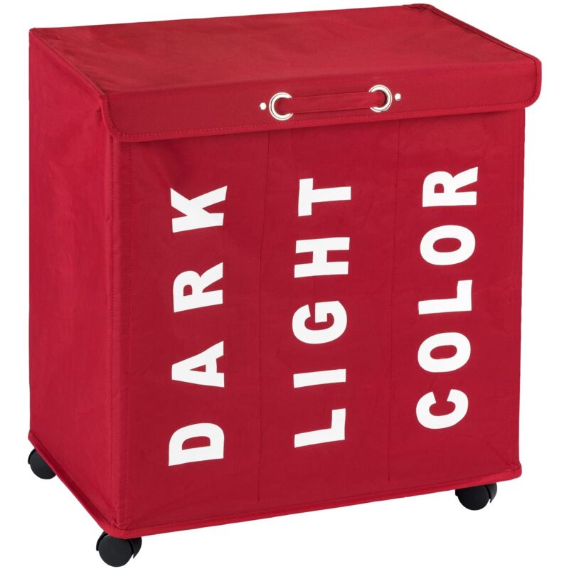 foto del prodotto portabiancheria trivo rosso cesta della biancheria capacit 116 l, poliestere, 56 x 60 x 35 cm, rosso wenko