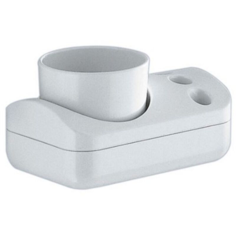 foto del prodotto portabicchiere art.2910 porta spazzolini con bicchiere bianco in resina termoplastica