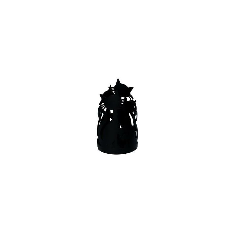 foto del prodotto portabicchiere metallo gatti nero tondocm 8h20