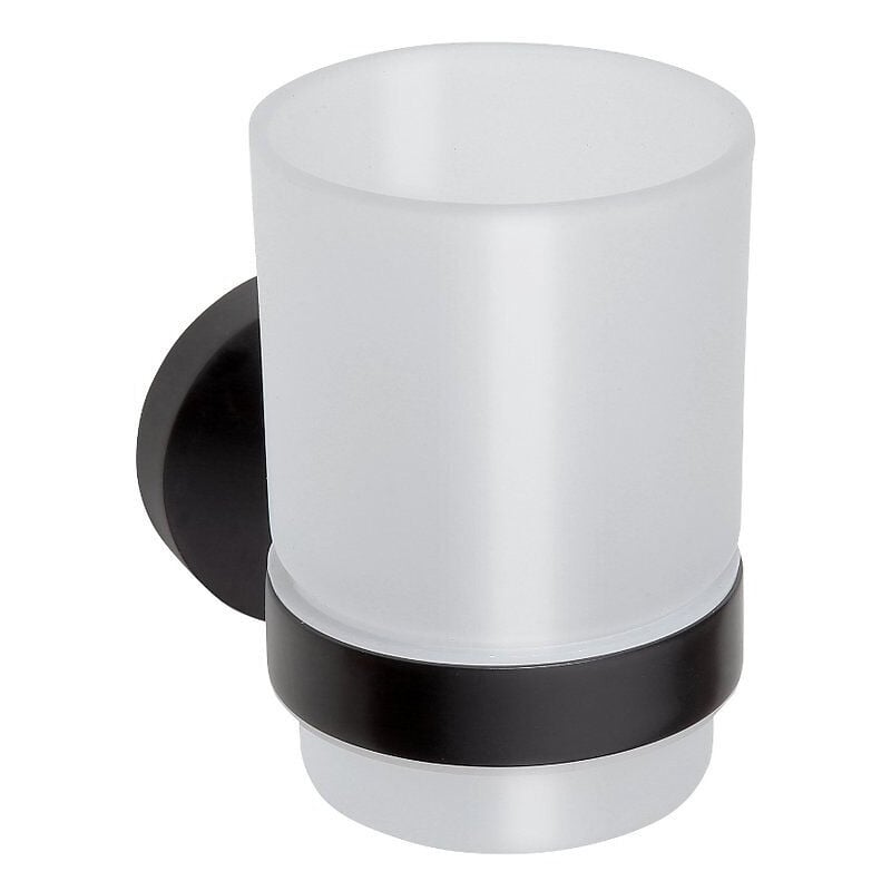 foto del prodotto portabicchieri dark in ottone e vetro nero 7x9,5x10,5 cm 104110010 bemeta