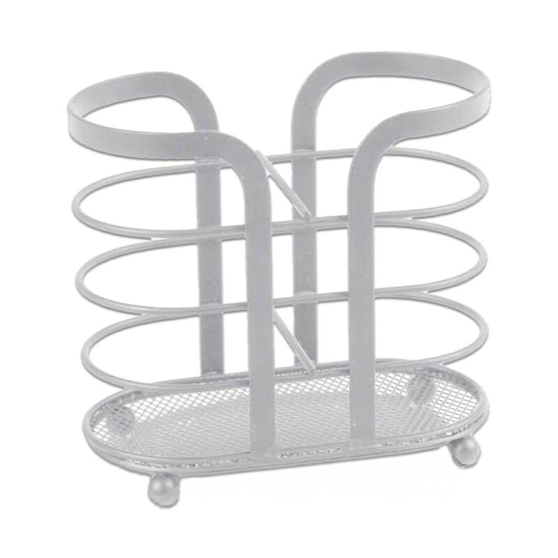 foto del prodotto portabicchieri in metallo 16x8x15 cm in colore bianco