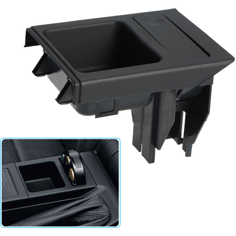 foto del prodotto portabicchieri per console centrale anteriore per auto vassoio portamonete per bmw serie 3 e46 1998 2004 nero eosnow