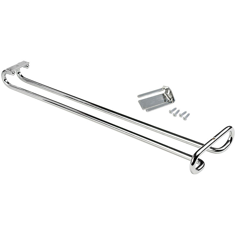 foto del prodotto portabicchieri per mobili a 1 linea, lunghezza 410 mm, acciaio, cromato lucido emuca