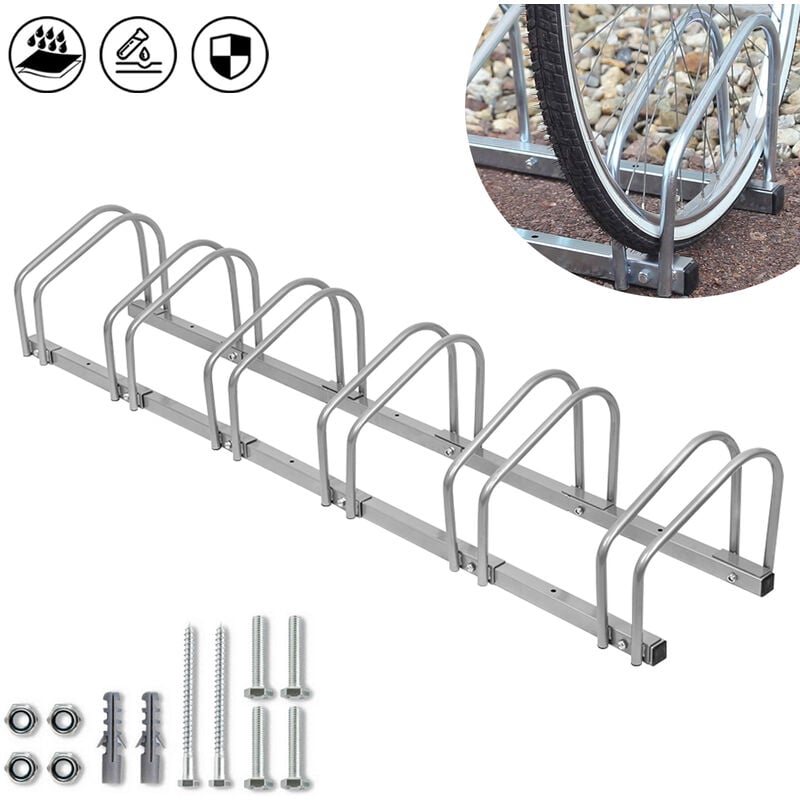 foto del prodotto portabici supporto per biciclette supporto multiplo per biciclette supporto per biciclette da pavimento per montaggio a parete per 6 biciclette 