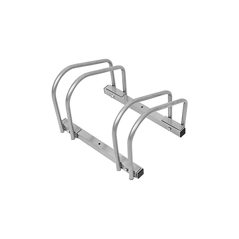 foto del prodotto portabiciclette da pavimento per 2 biciclette, montaggio a pavimento e a parete con larghezza dei pneumatici da 35 55 mm, supporto multiplo,