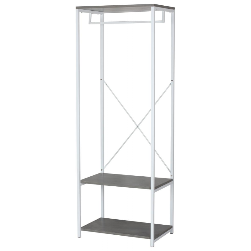 foto del prodotto portabiti con 2 ripiani in legno truciolato metallo 60x40x167