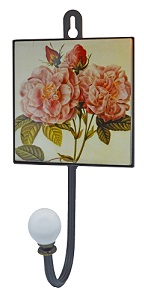foto del prodotto portabiti metallo c decori rose 1 gancio