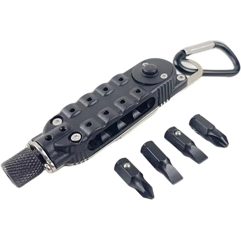 foto del prodotto portable edc multifunctional screwdriver keychain outdoor camping mini tools with led light bottle opener